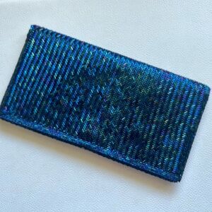 Vintage Blue 80s Beaded Bag By Josef Made in Hong Kong